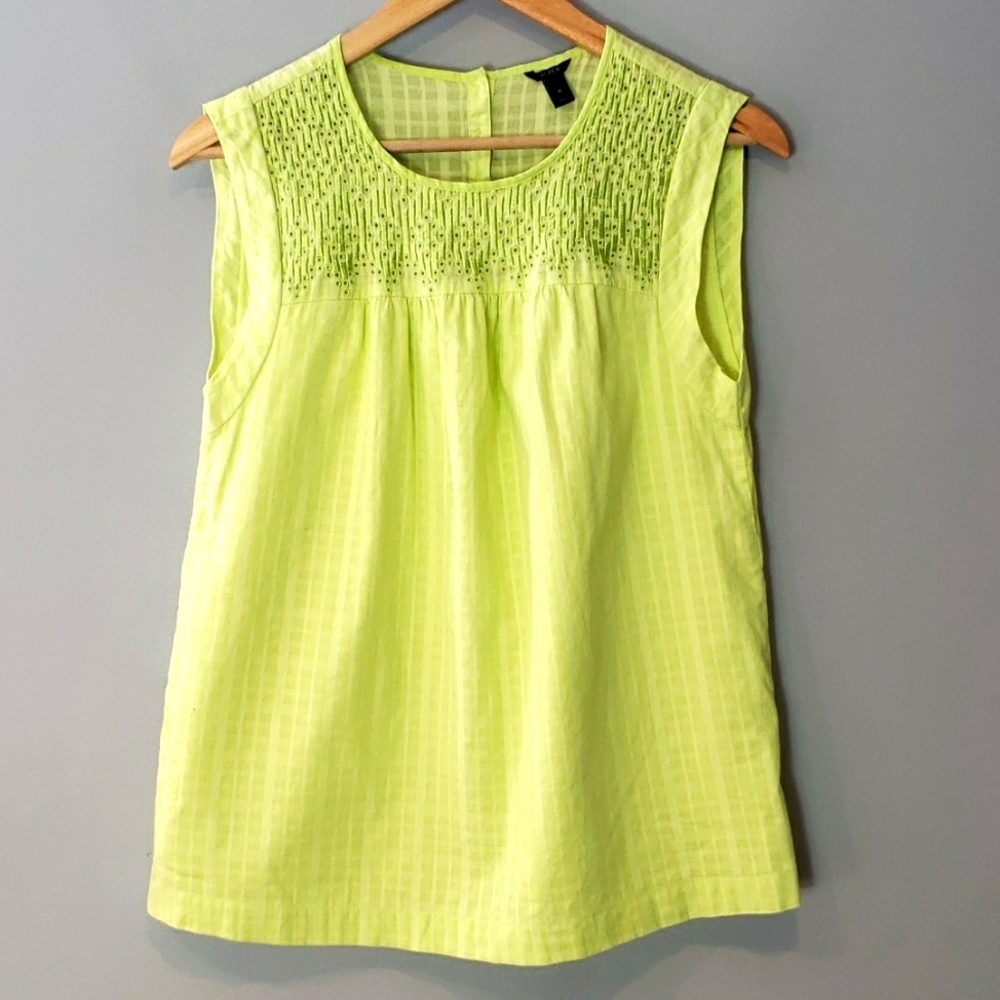 J. Crew Lime Green Sleeveless Blouse, size 4, EUC